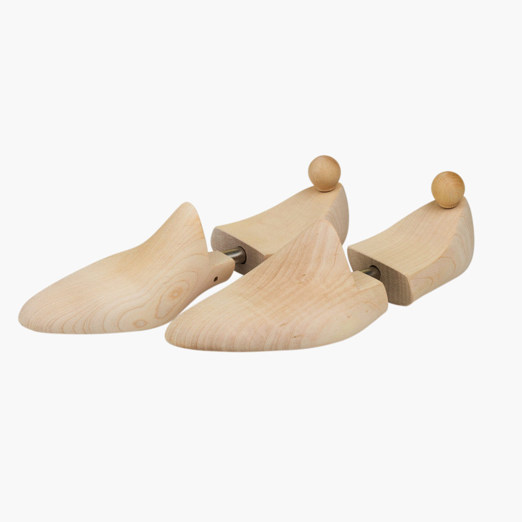 Classic Wooden Shoe Trees on a white background