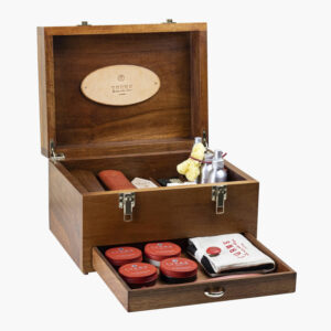 walnut wooden case shoe care